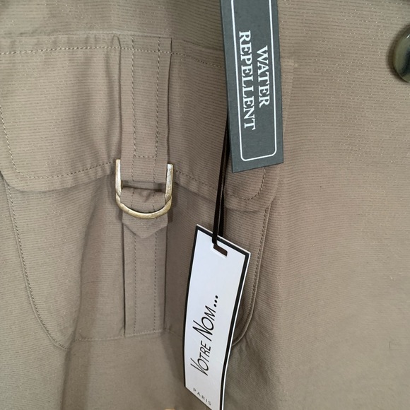 Votre Nom trench coat, quality, lined, belted, pockets, tan, double breasted, XL - Picture 7 of 15